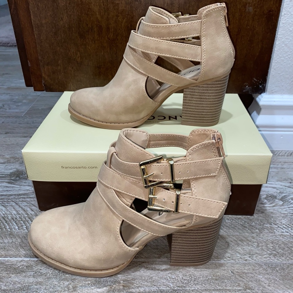 Soda Nude Bootie Heels
